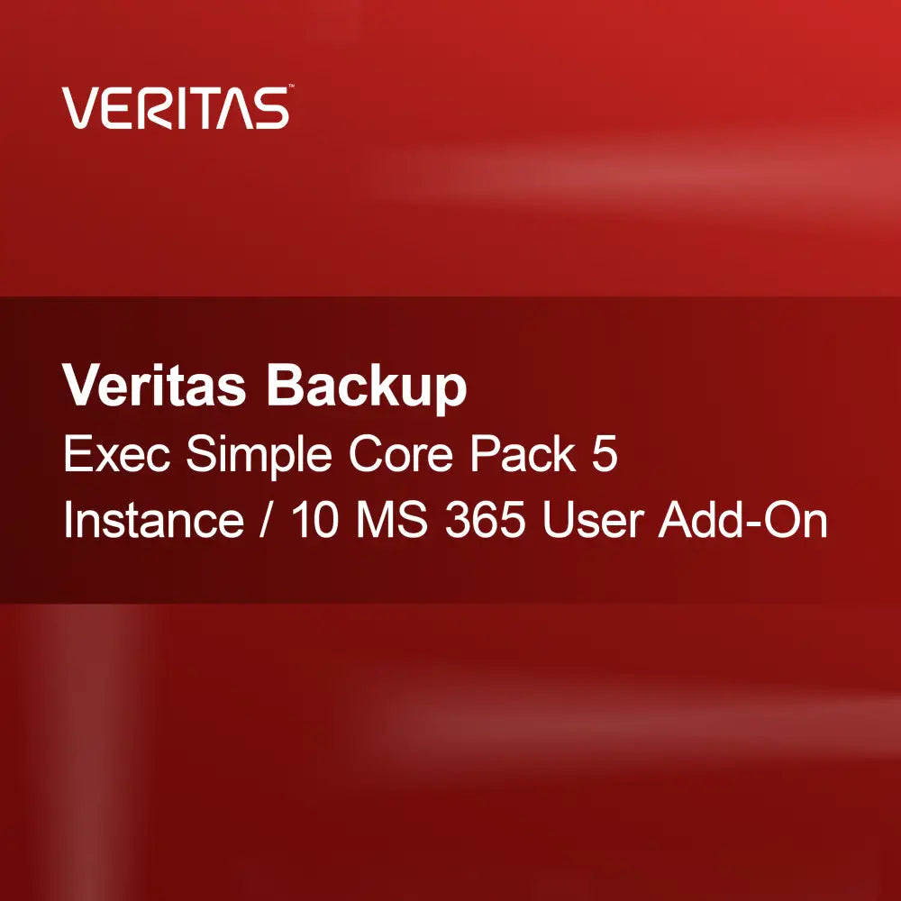 Veritas Backup Exec Simple Core Pack 5 Instance / 10 MS 365 uživatelský doplněk