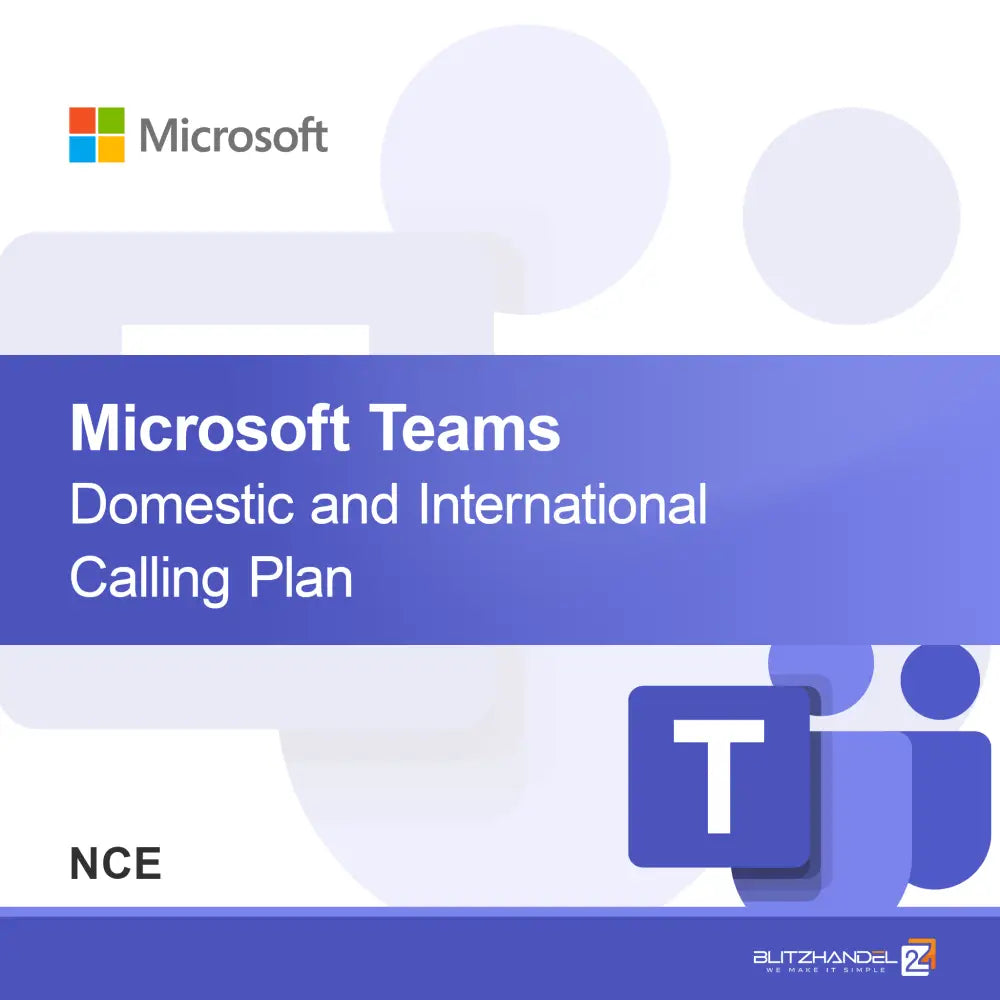 Microsoft Teams domácí a mezinárodní volací plán (NCE)